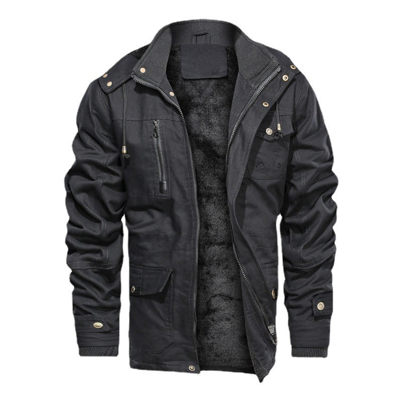Men's Insulated Field Jacket with Teddy Lining, Windproof Canvas & Multiple Pockets Mune Fashion