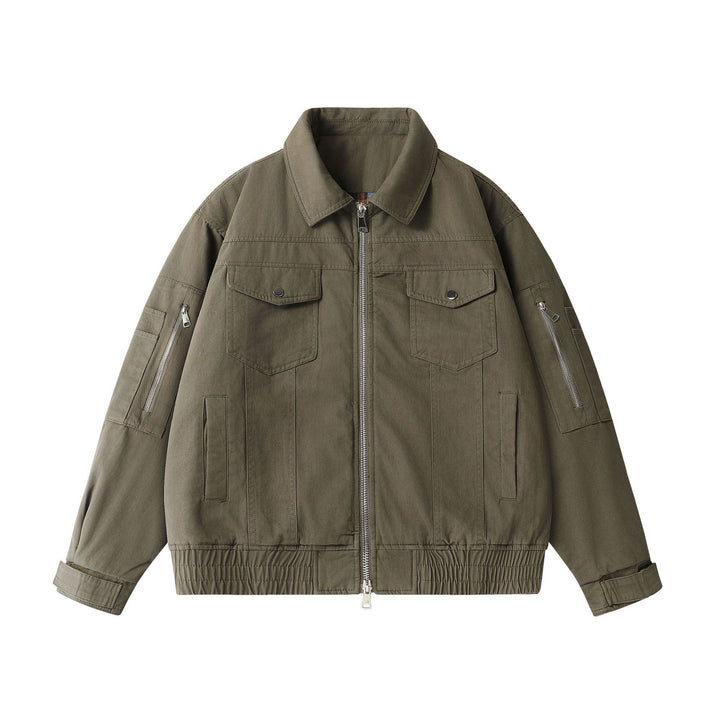 Unisex Urban Utility Blouson Jacket with Cargo Pockets and Two-Way Zipper Mune Fashion