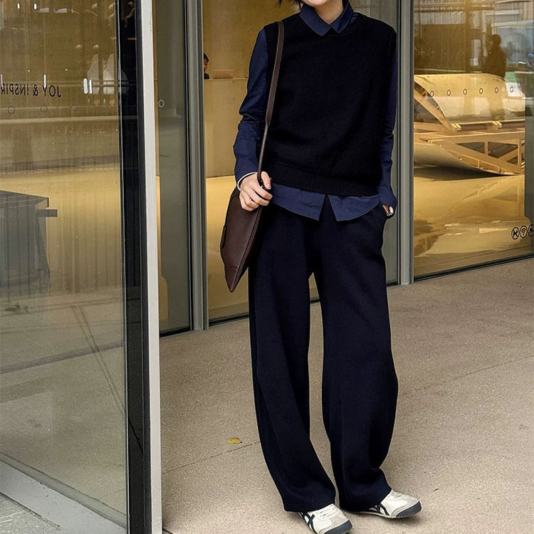 Women's Wide Cut Suit Pants Mune Fashion