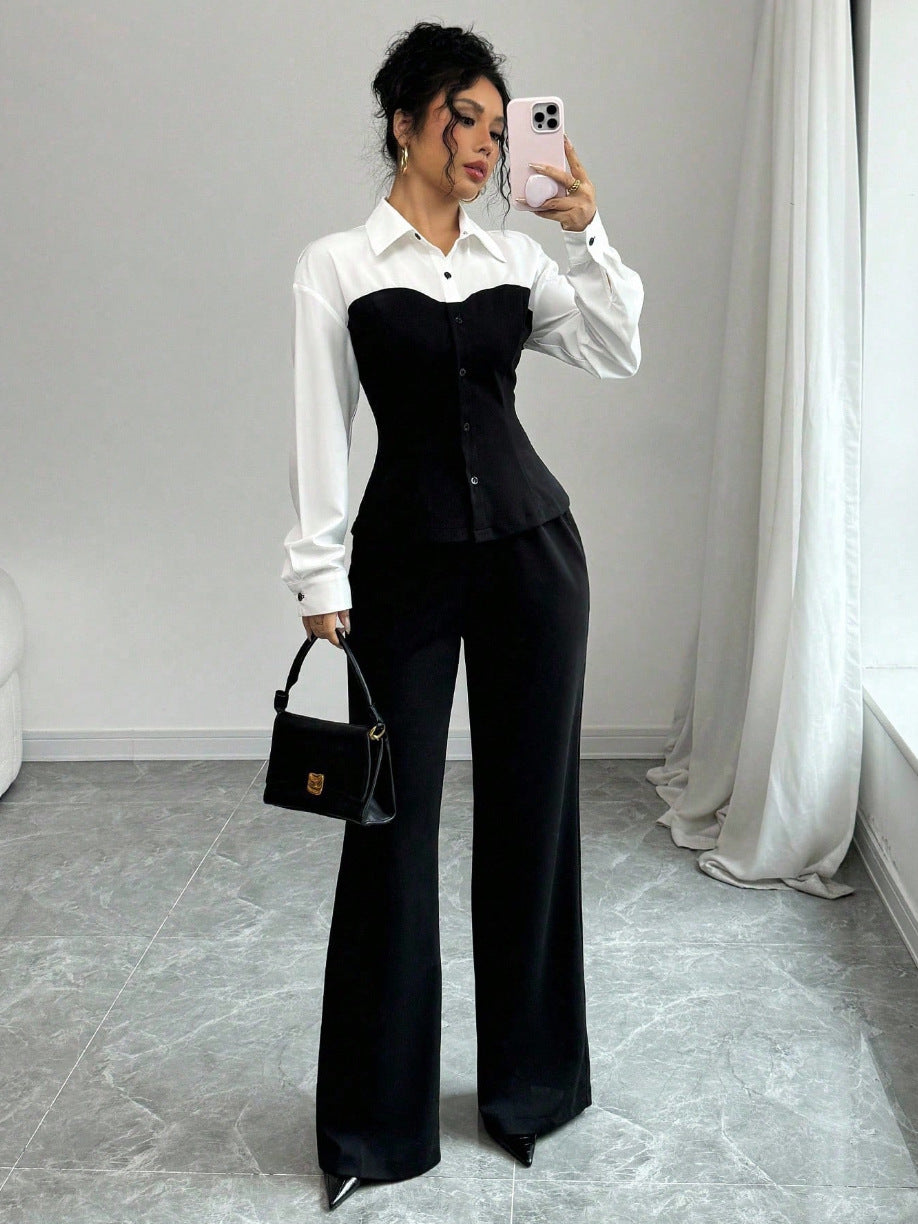 Women Elegant Blazer with High-Cut Pantsuit Mune Fashion