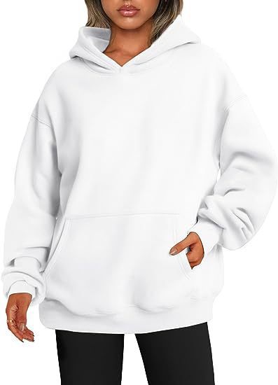 Women's oversized hooded sweatshirt made of soft cotton blend with kangaroo pocket Mune Fashion