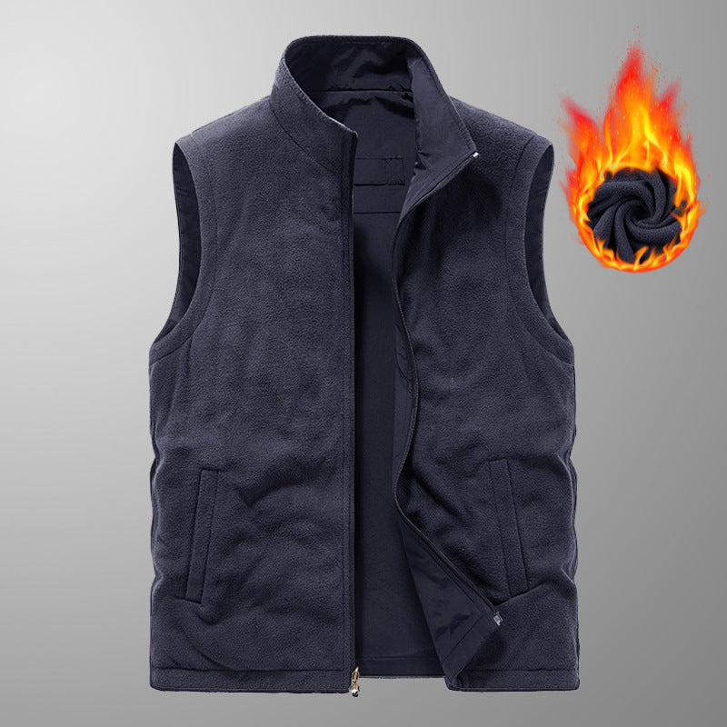 Men's padded thermal vest with fleece lining, windproof exterior and multiple zippered pockets Mune Fashion