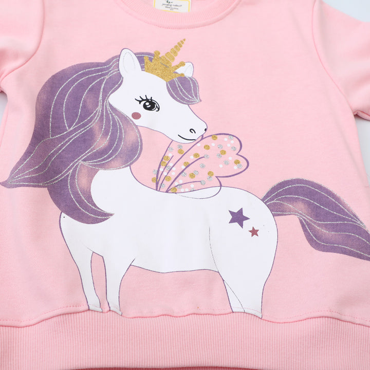 Girls sweatshirt with unicorn appliqué Mune Fashion