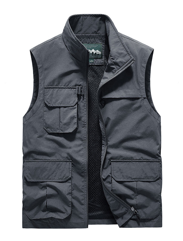 Men's Lightweight Travel Utility Vest with Mesh Lining and Multiple Pockets Mune Fashion