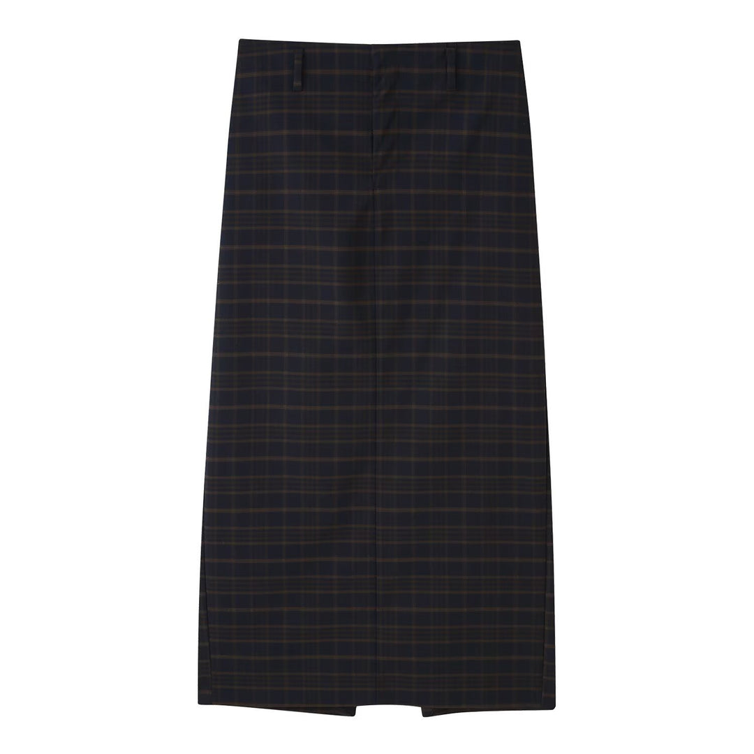 Women's high-waisted pencil skirt with center pleat and belt loops Mune Fashion