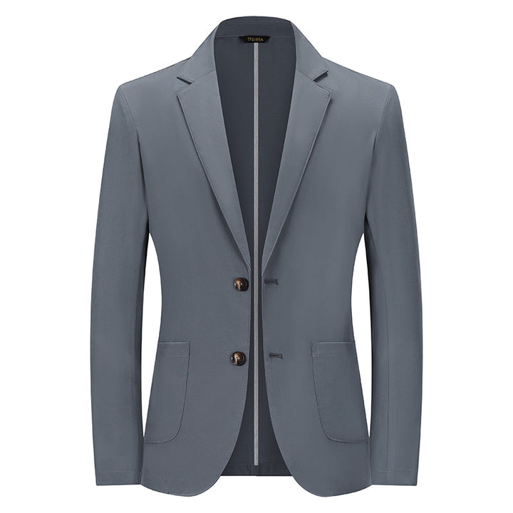 Men's Modern Slim-Fit Blazer with Narrow Lapel and Patch Pockets Mune Fashion
