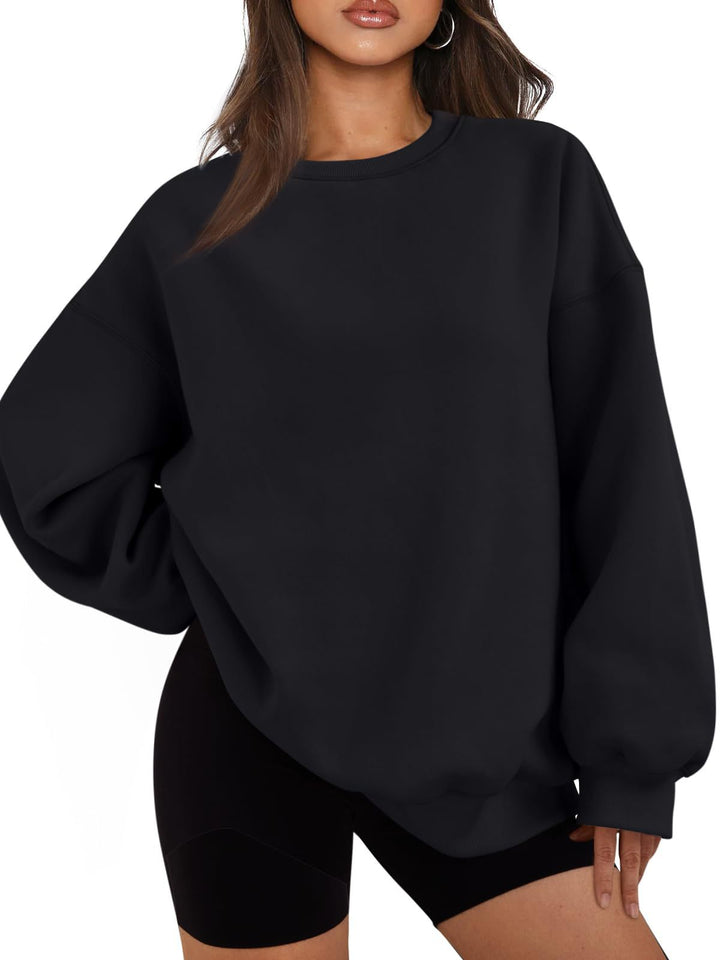 Women's Boxy Crewneck Sweatshirt with extra wide fit, raglan sleeves, and soft fleece lining Mune Fashion