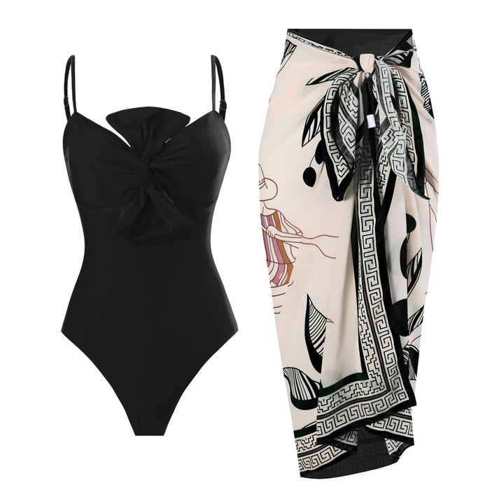 Women's swimsuit with elegant wrap design and floral pareo Mune Fashion
