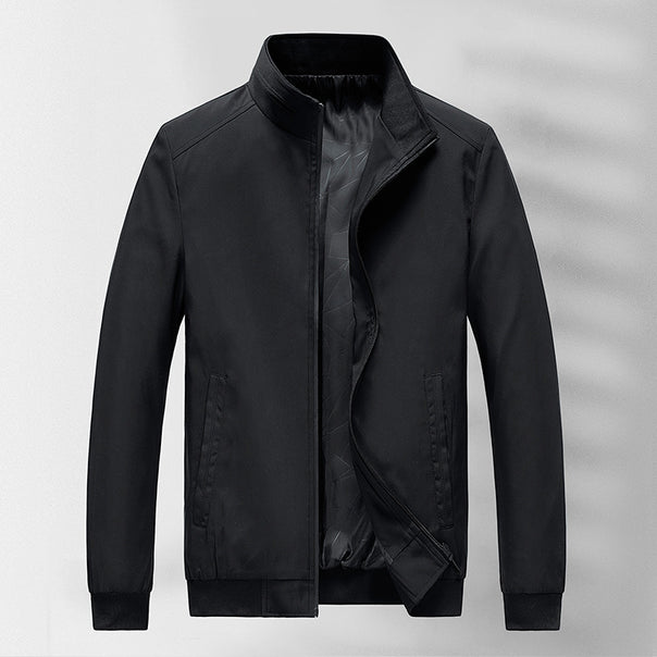 Men's Lightweight Quilted Bomber Jacket with Stand-up Collar, Padded Inner Lining and Ribbed Cuffs Mune Fashion