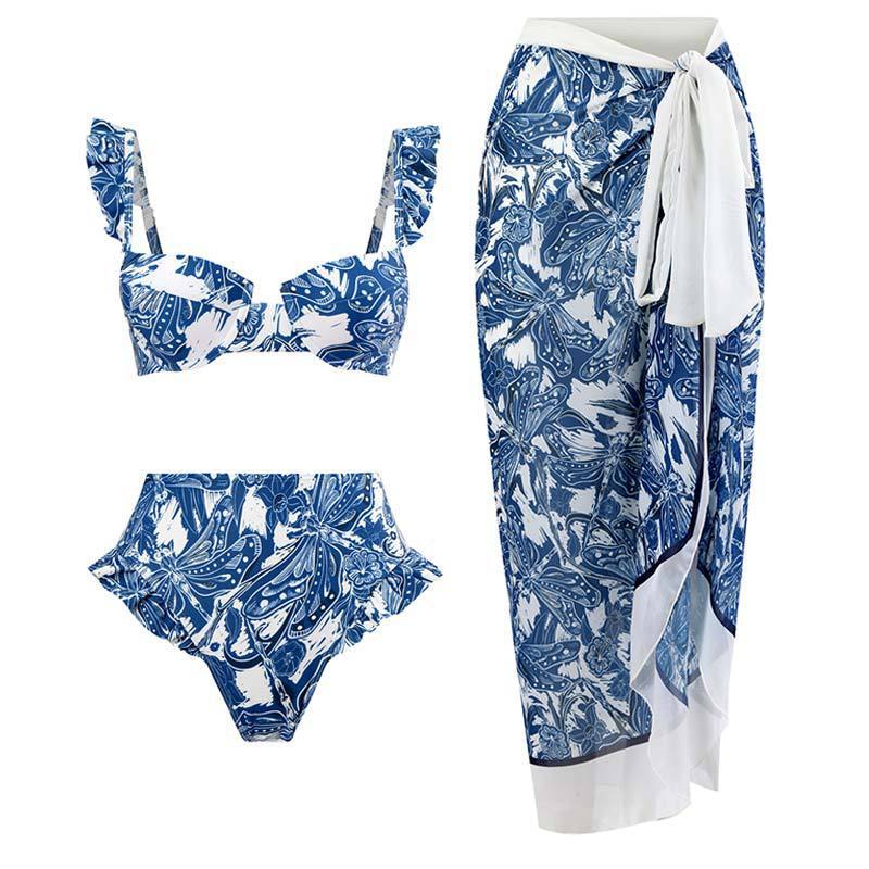 Women's bikini set with ruffled top and high-waisted pants Mune Fashion