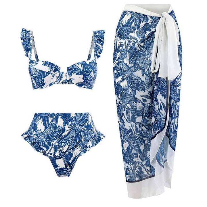Women's bikini set with ruffled top and high-waisted pants Mune Fashion