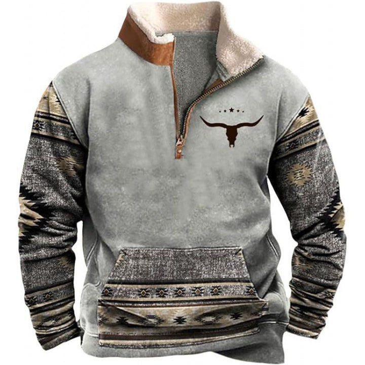 Men's Warming Fleece Pullover with Stand-Up Collar Mune Fashion