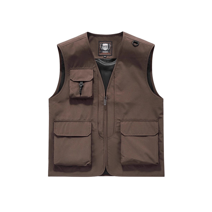 Unisex Multi-pocket Utility Vest with Mesh Lining, D-Ring, and Durable Exterior Pockets Mune Fashion