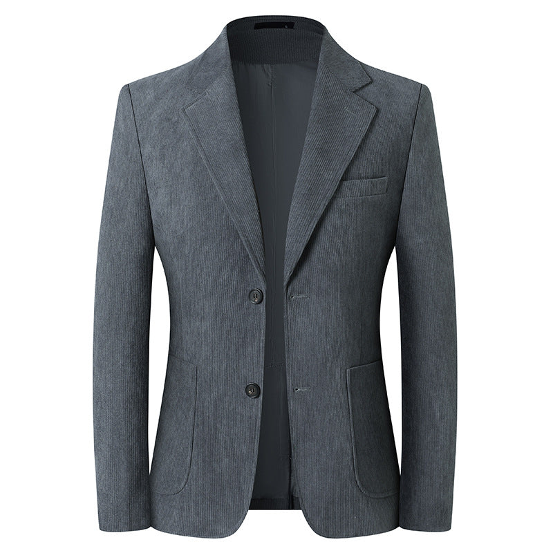 Men's tailored corduroy blazer with two-button closure and patch pockets Mune Fashion