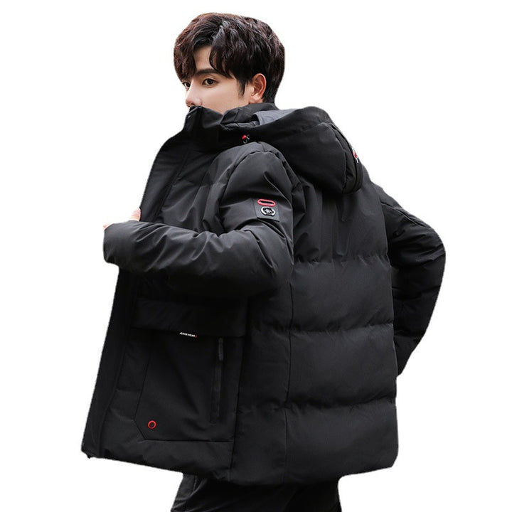 Men's padded parka with hood, high stand-up collar and utility pockets Mune Fashion