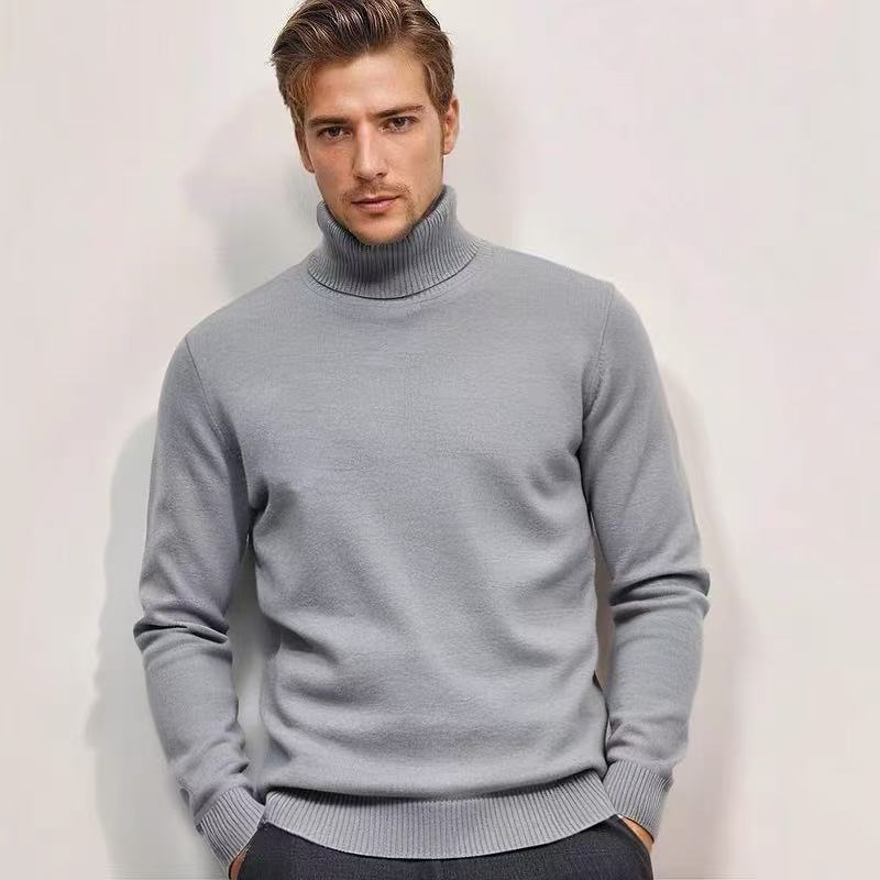 Men's fine knit turtleneck sweater with a slim silhouette and ribbed cuffs Mune Fashion