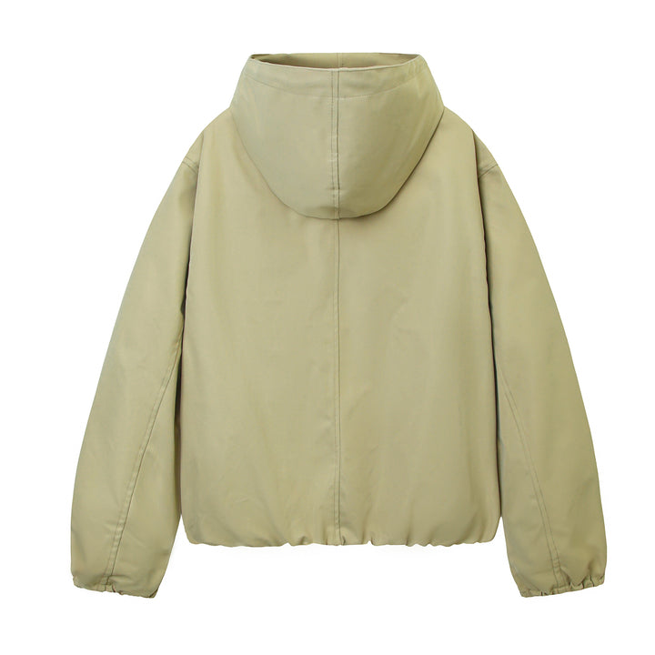 Women's hooded bomber jacket with gathered hem and side pockets Mune Fashion