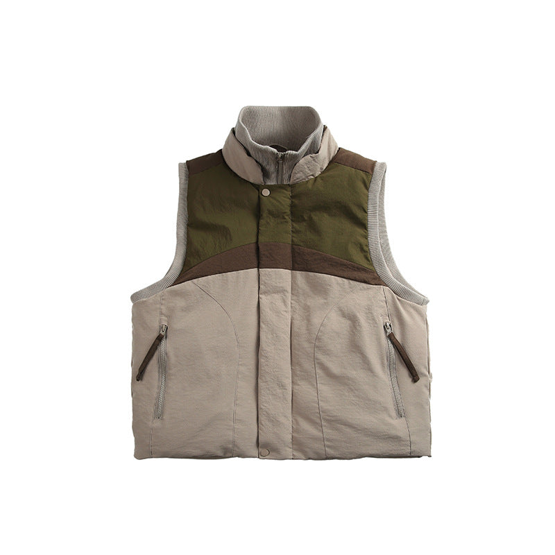 Unisex Lightweight Padded Stand-Up Collar Vest in Boxy Cut with Zipper Pockets Mune Fashion