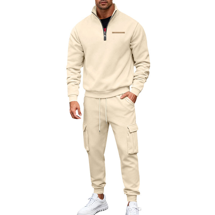 Men's Zip Pullover and Cargo Jogger Set made of soft French Terry Mune Fashion
