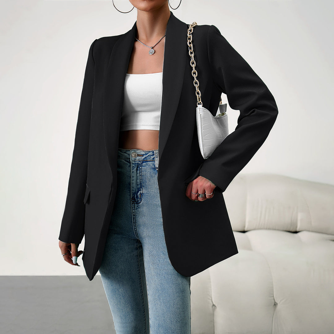 Women's longer Oversize Blazer with narrow lapel line and soft shoulder pads Mune Fashion