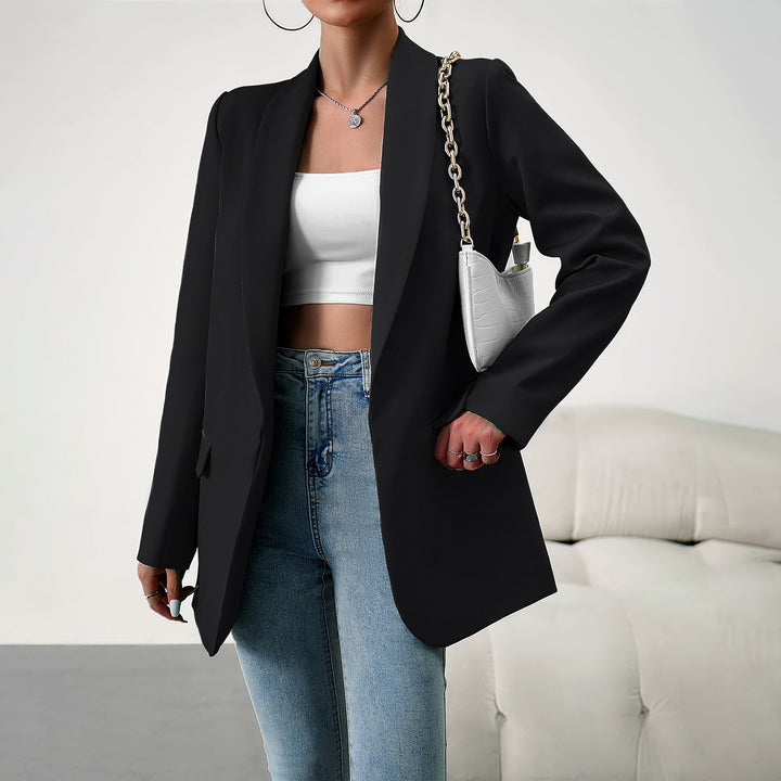 Women's longer Oversize Blazer with narrow lapel line and soft shoulder pads Mune Fashion
