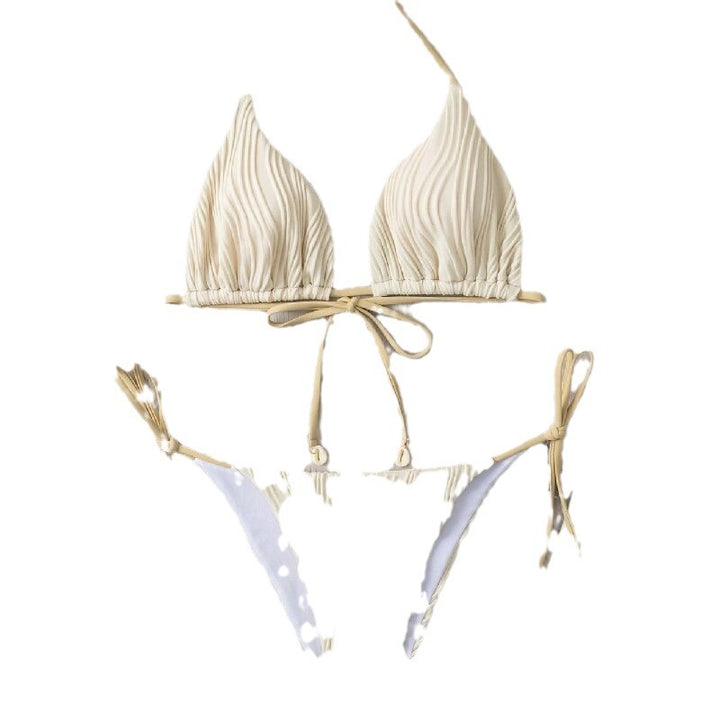 Women Triangle Bikini with sophisticated ribbed design Mune Fashion