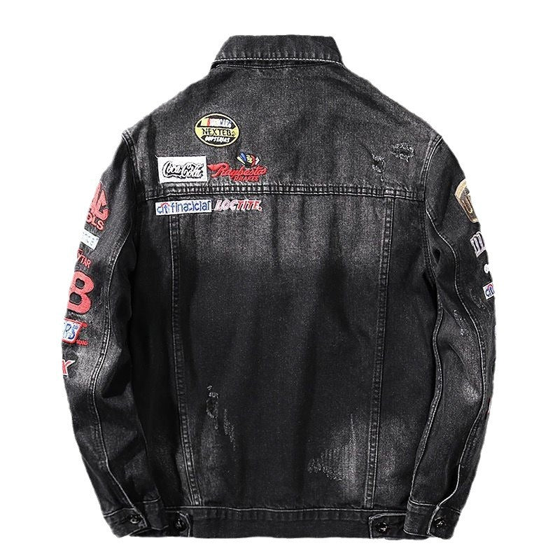 Men's Fashion Jeans Jacket with Creative Patches Mune Fashion