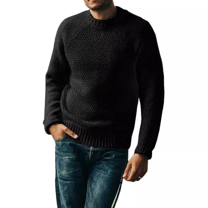 Men's raglan structured pullover with waffle texture and ribbed cuffs Mune Fashion