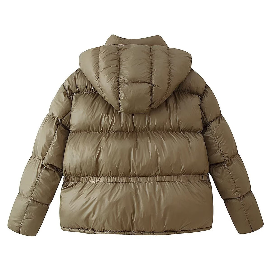 Women's Padded Quilted Jacket with XXL Hood and Flap Pockets Mune Fashion