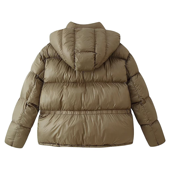 Women's Padded Quilted Jacket with XXL Hood and Flap Pockets Mune Fashion