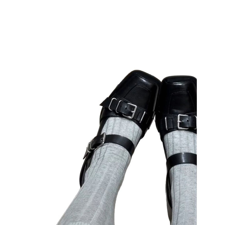 Ladies Buckle Monkstrap Slipper with Low Block Heel Mune Fashion