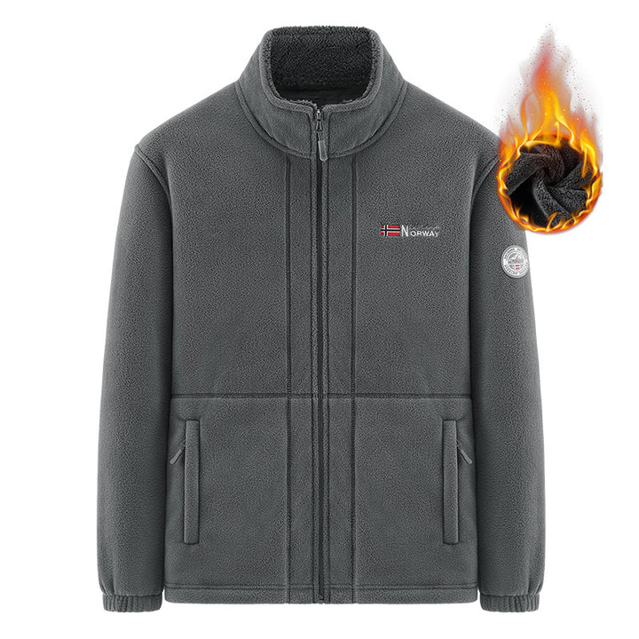 Men's Insulating Zip Fleece Jacket with High Collar and Soft Teddy Lining Mune Fashion