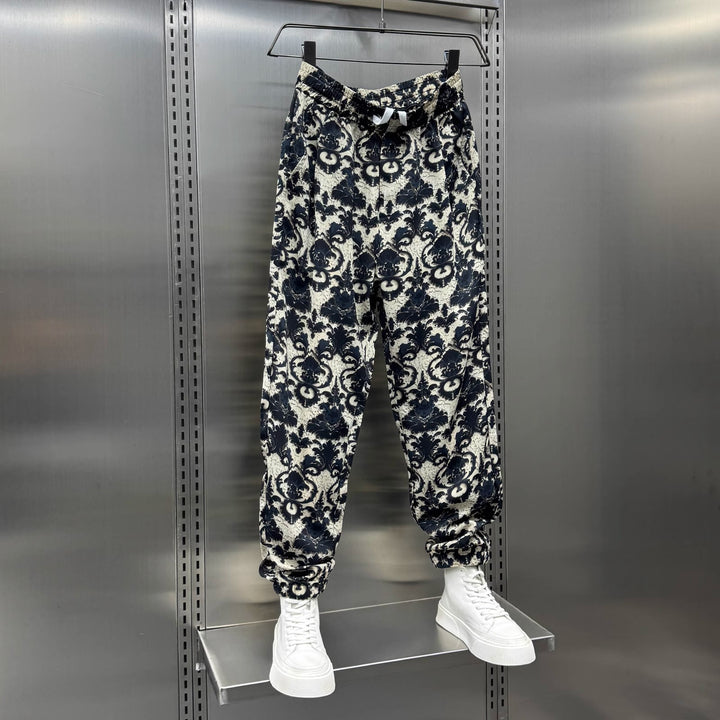 Women's Casual Harem Pants with Floral Pattern Mune Fashion