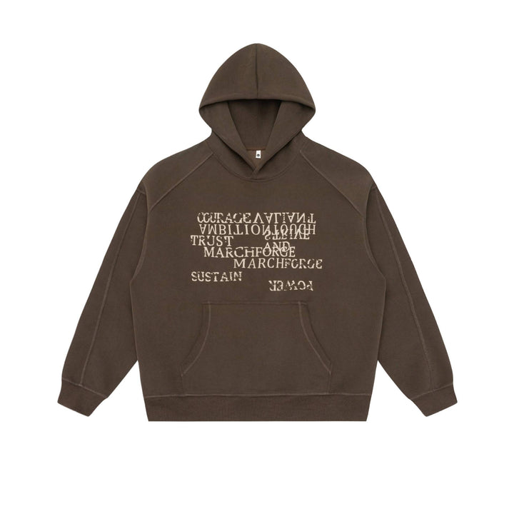 Unisex Oversize Hoodie with raglan sleeves, kangaroo pocket and offset typo print Mune Fashion