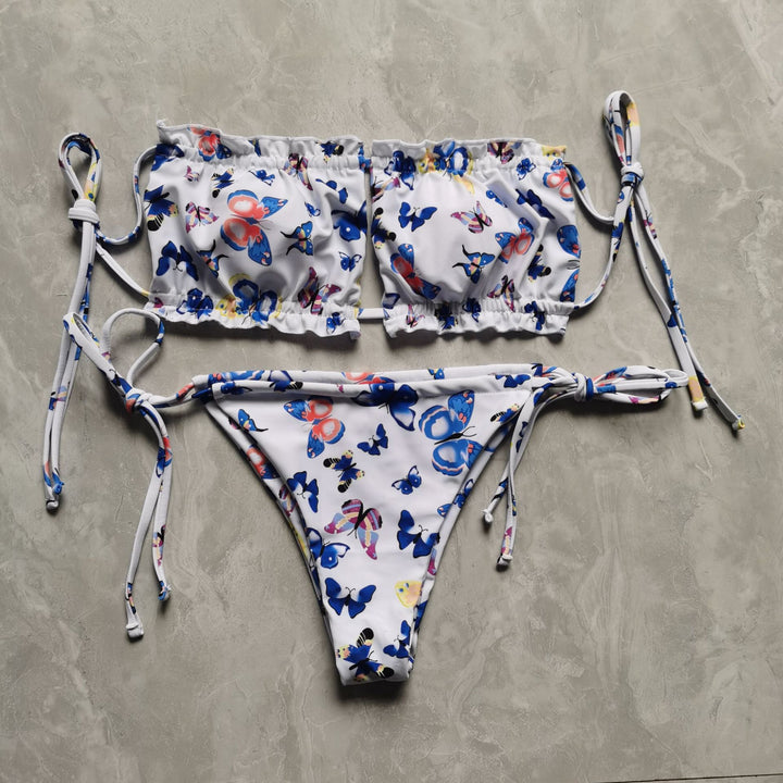Ladies Bandeau Bikini with voluminous ruffle details Mune Fashion