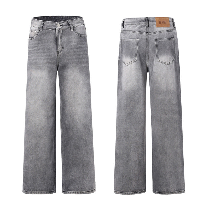 Women Floor-Length Oversized Denim Trousers in Baggy Palazzo Cut with Soft Stonewash Details Mune Fashion