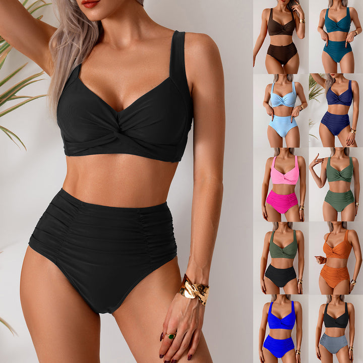 Women's High-Cut Bikini with Fashionable Twist Design Mune Fashion