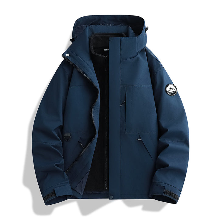 Women's Water-Repellent Parka with Removable Fleece Inner Jacket and Hood Mune Fashion
