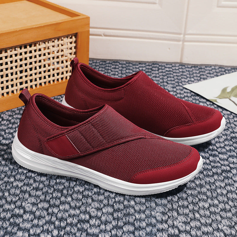 Men's breathable leisure shoe in slip-on style with Velcro fastening and padded comfort sole Mune Fashion