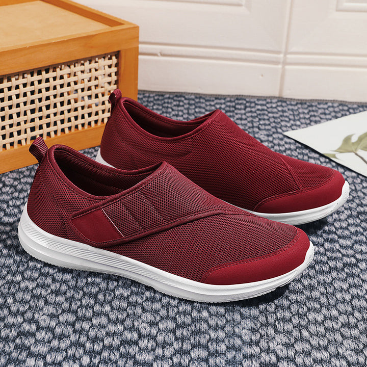 Men's breathable leisure shoe in slip-on style with Velcro fastening and padded comfort sole Mune Fashion