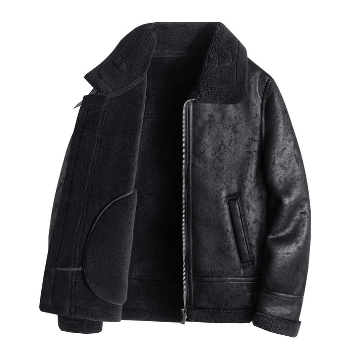Men's Faux Leather Bomber Jacket Mune Fashion