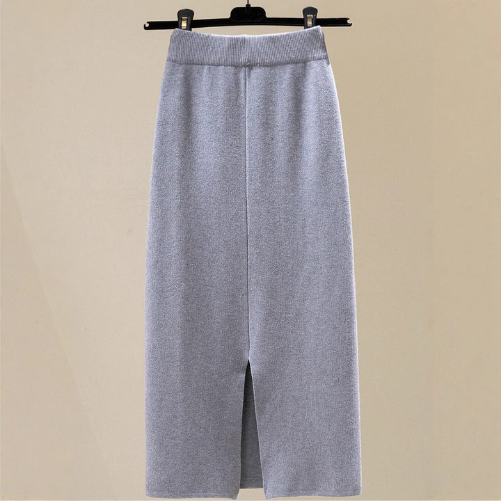 Ladies Long, Elastic Maxi Skirt with Waist Depth Mune Fashion