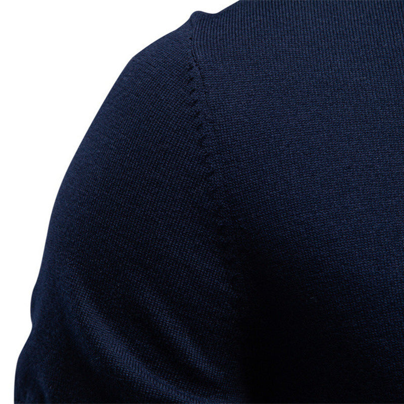 Men's fine cotton knit shirt with round neckline, short sleeves and contrasting sleeve stripes Mune Fashion