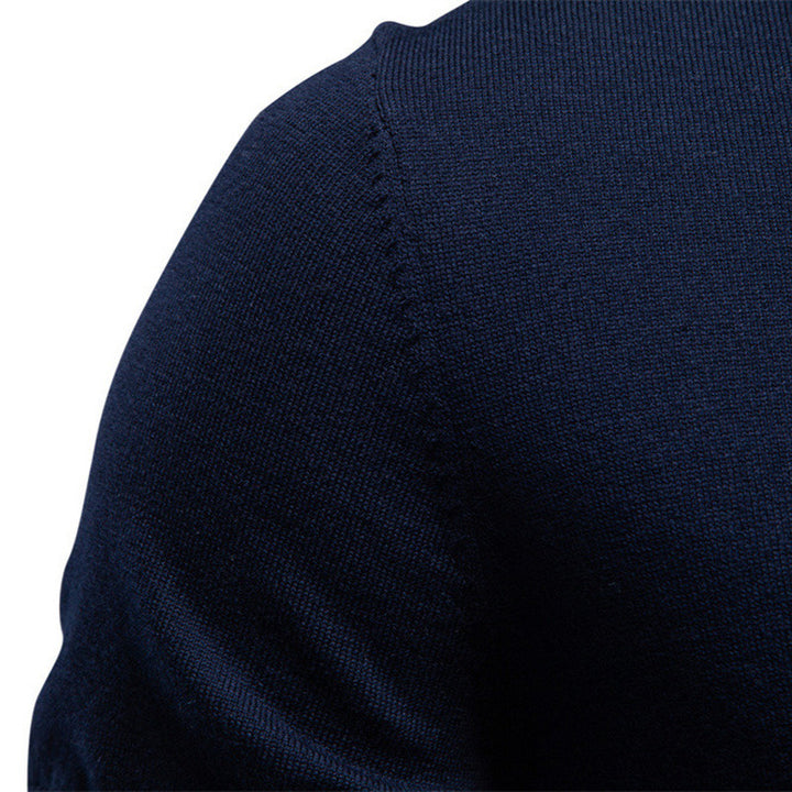 Men's fine cotton knit shirt with round neckline, short sleeves and contrasting sleeve stripes Mune Fashion