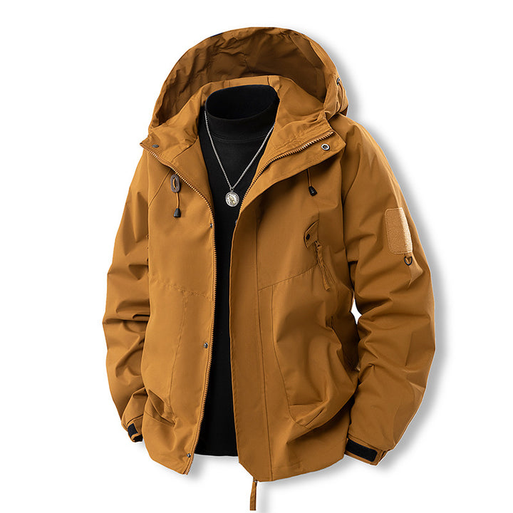 Men's Waterproof Outdoor Jacket with Adjustable Hood