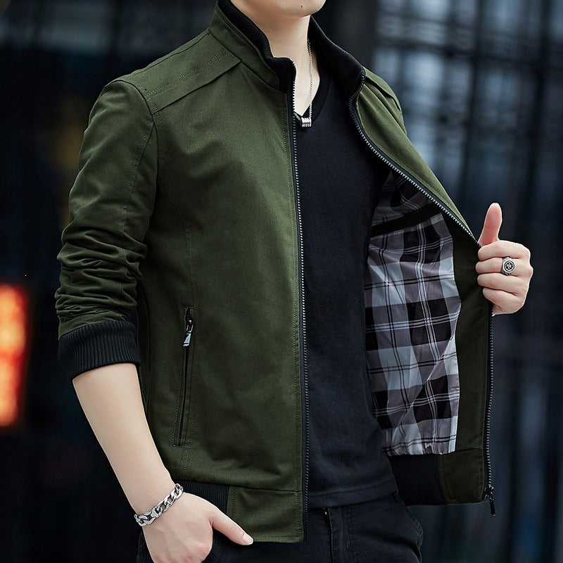 Men's Fashion Casual Jacket with Stand-Up Collar Mune Fashion