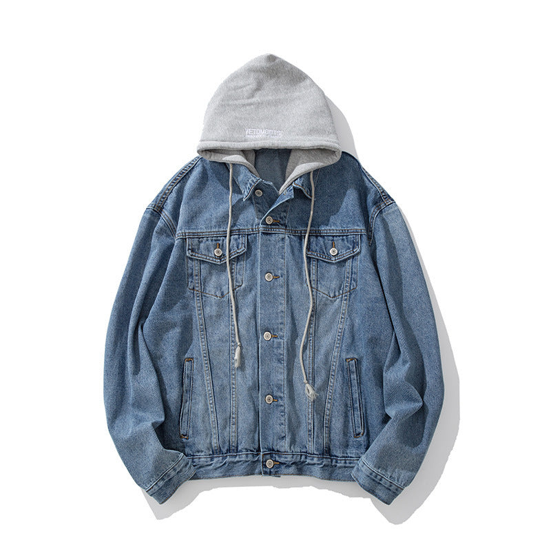 Men's denim jacket with integrated hood Mune Fashion 1788342630