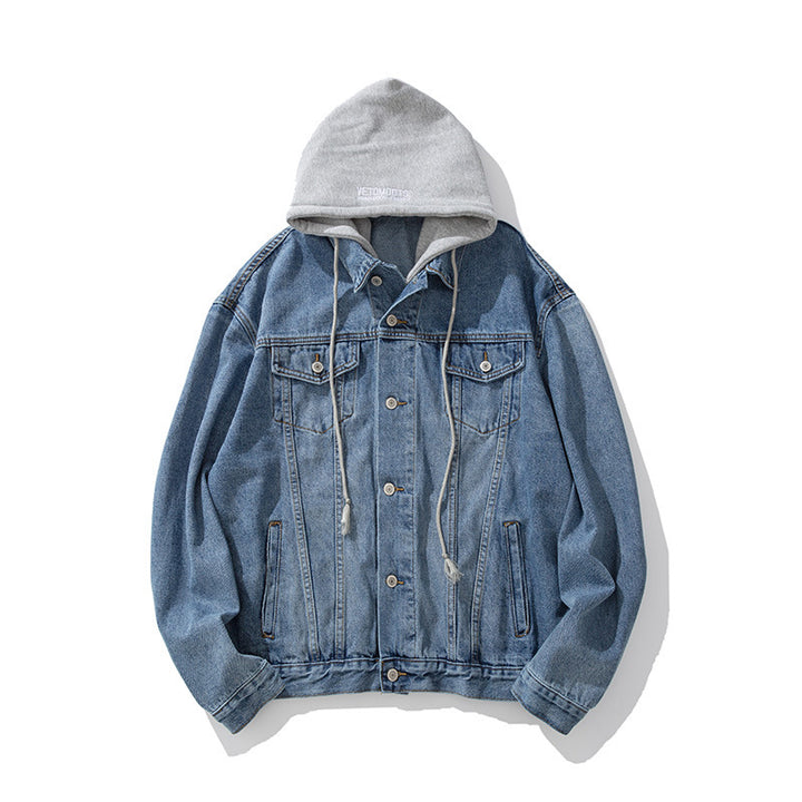 Men's denim jacket with integrated hood Mune Fashion 1788342630