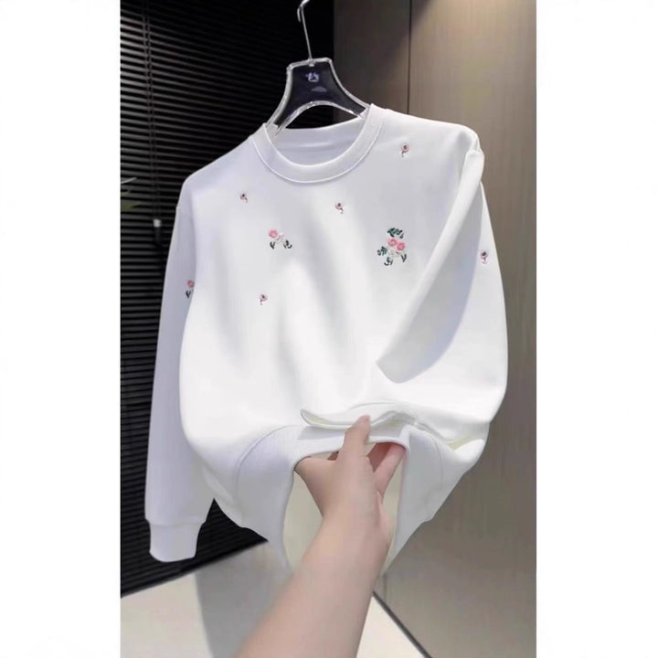 Women Elegant Oversized Sweater with Floral Embroidery Design Mune Fashion