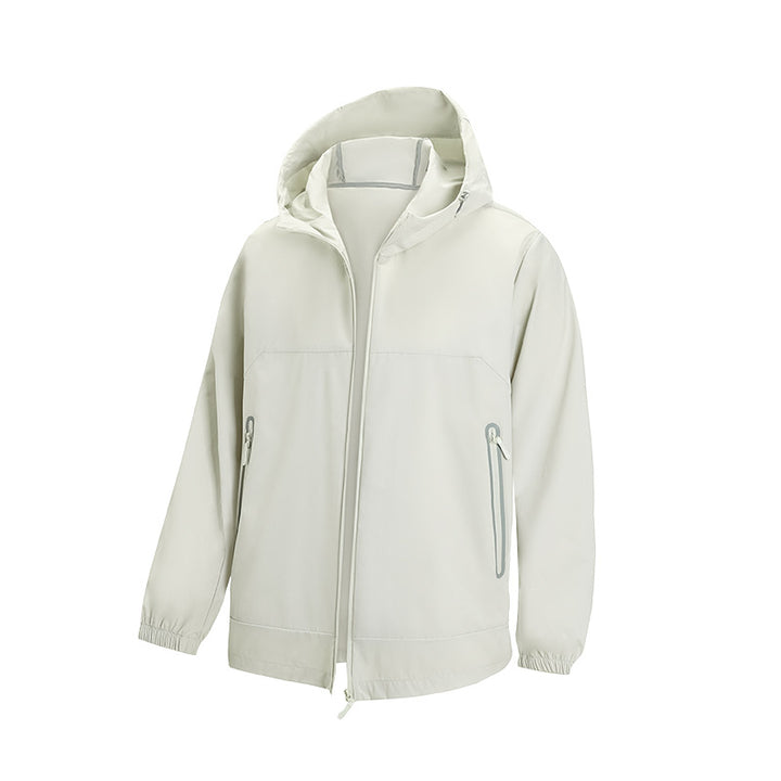 Men's Lightweight Technical Softshell Windbreaker with Hood, Water-Repellent Membrane and Zipper Pockets Mune Fashion